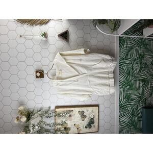 Maeve by Anthropologie Ivory Short Sleeve Oversized Hoodie - Size - S/M
